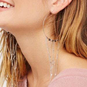 Free People Smokeshow Threader Hoops - Silver